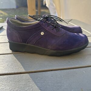 Wolky Women's Nido Purple Round Toe Rubber Sole Lace-Up Sneakers, Size EU 39